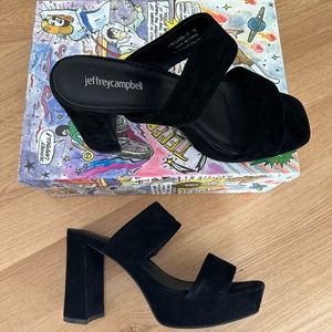 Jeffrey Campbell Adriana 2-strap suede heels. Brand new. Platform sandal.